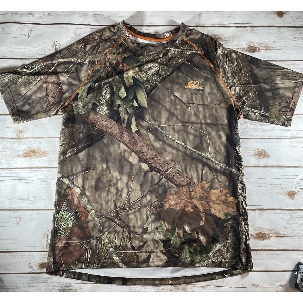 Mossy Oak Men's Large Short Sleeve Camo T-Shirt Hunting & Outdoor Performance